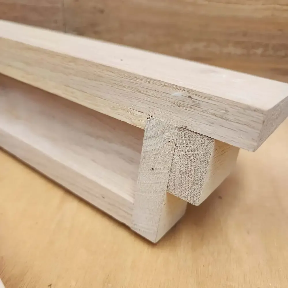 Custom Wooden Unfinished Pair of Shelves with French Cleat